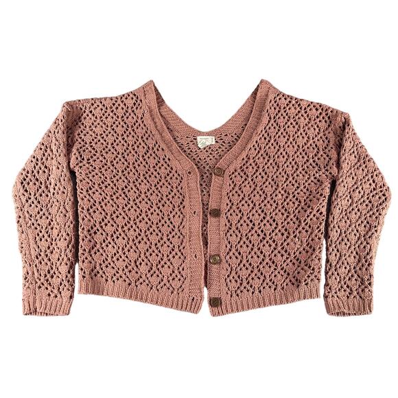 Nicole Miller Sweaters - Artelier Nicole Miller Knit Sweater Womens XL Brown Open Knit Cardigan Buttons
